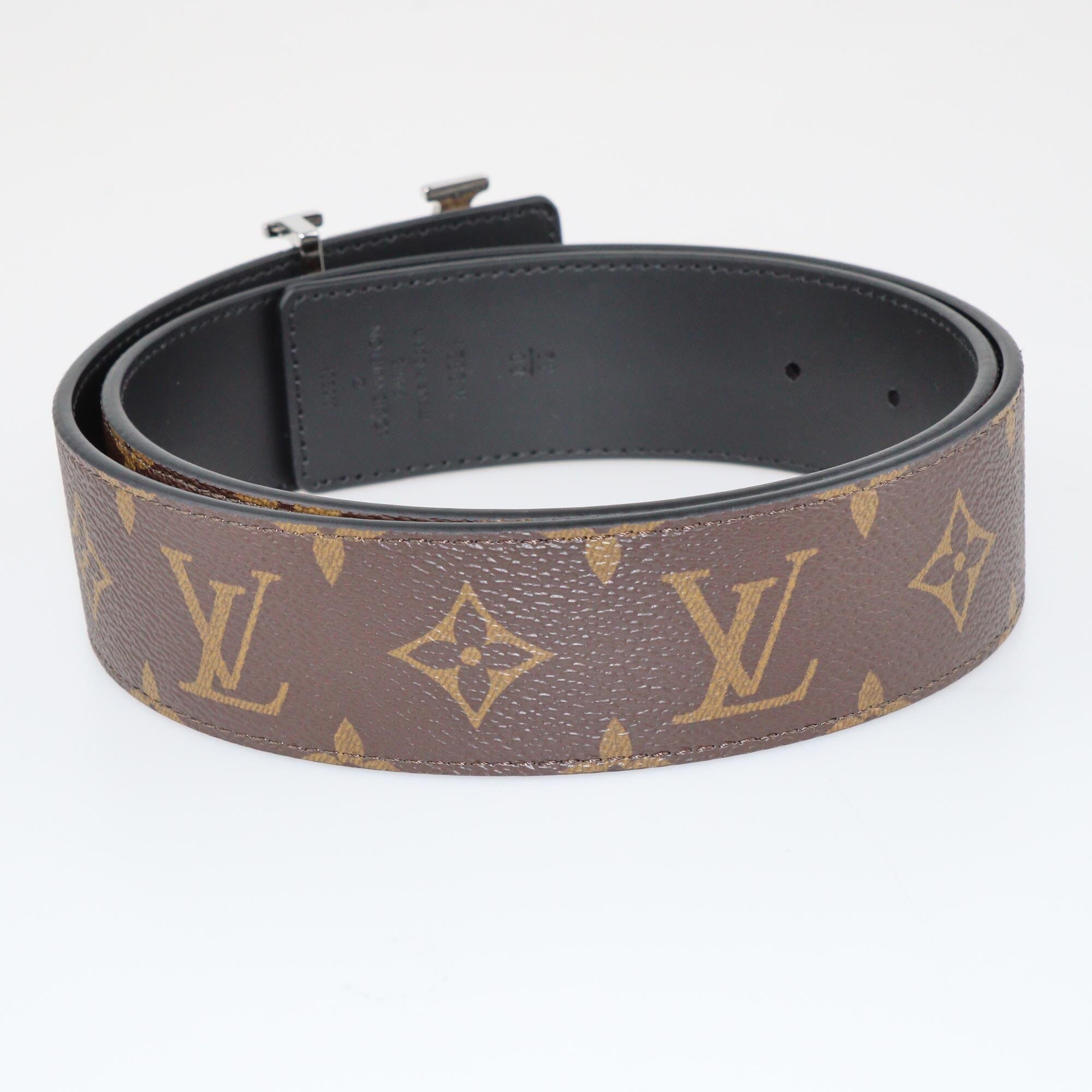 Louis Vuitton Brown Monogram LV Initiales Reversible Belt Accessories Louis Vuitton 