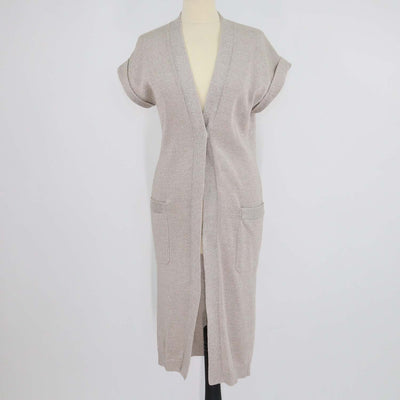 Brunello Cucinelli Beige Blend Cotton Open Knit Cardigan
