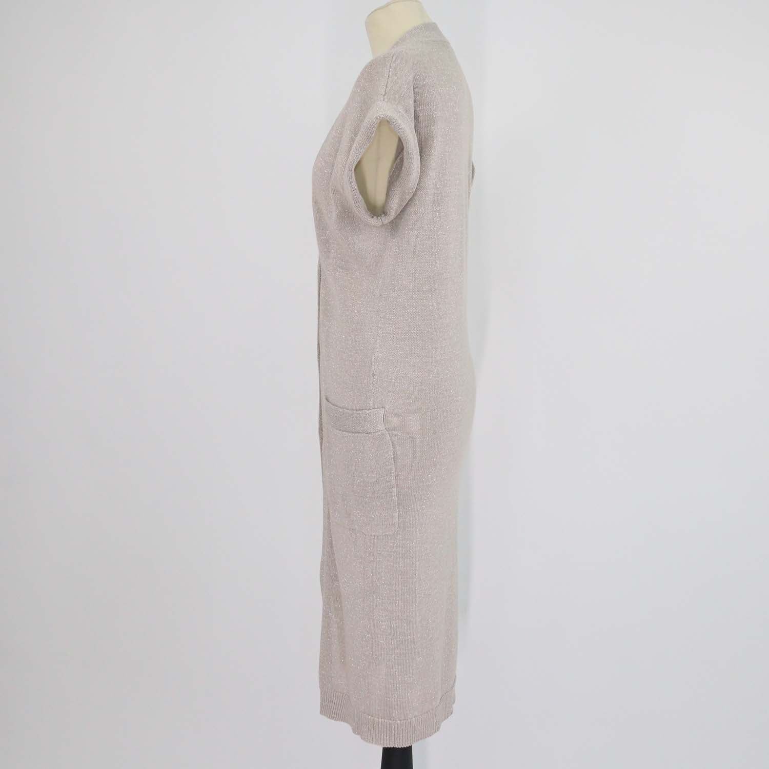 Brunello Cucinelli Beige Blend Cotton Open Knit Cardigan