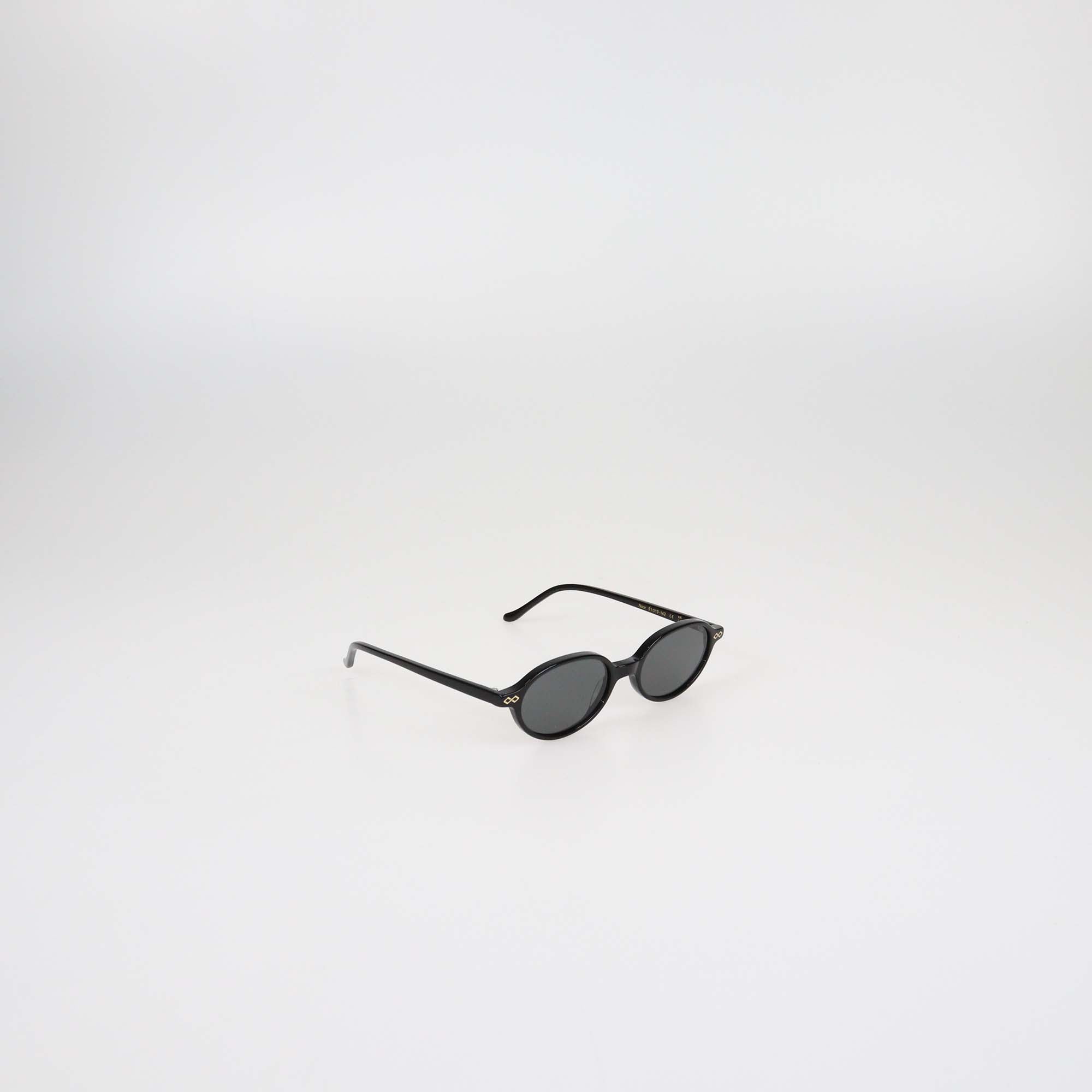 Karen Wazen Black Acetate Oval Sunglasses