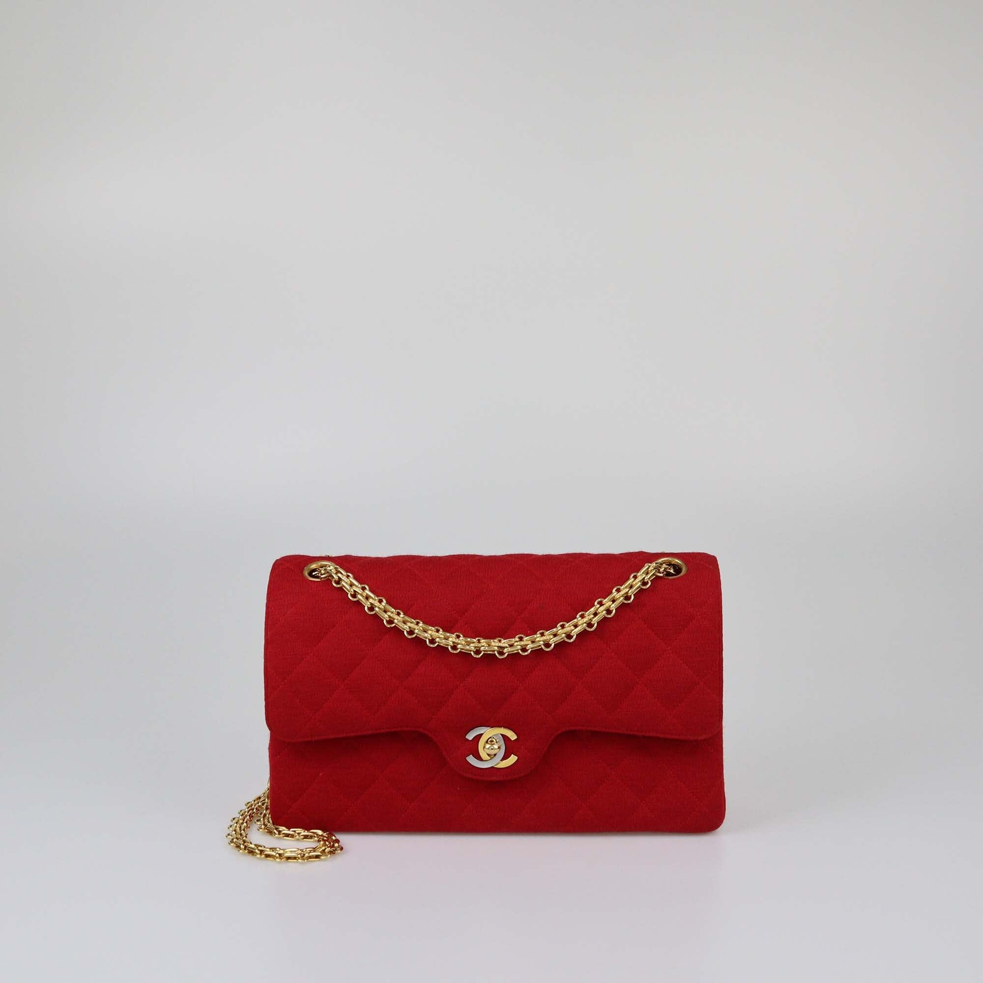 Chanel Red Quilted Medium Classic Flap Bag Womens Chanel 