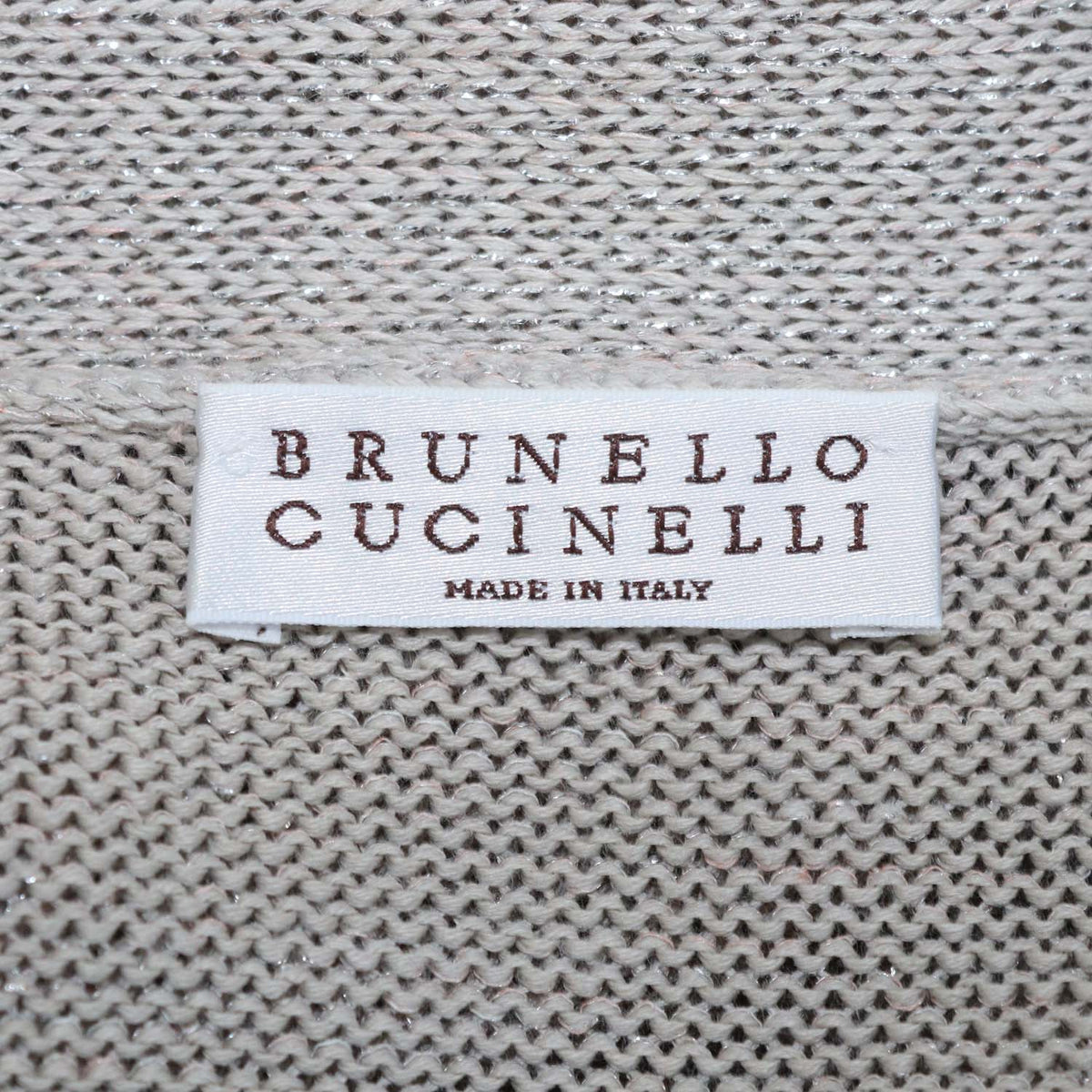 Brunello Cucinelli Beige Blend Cotton Open Knit Cardigan