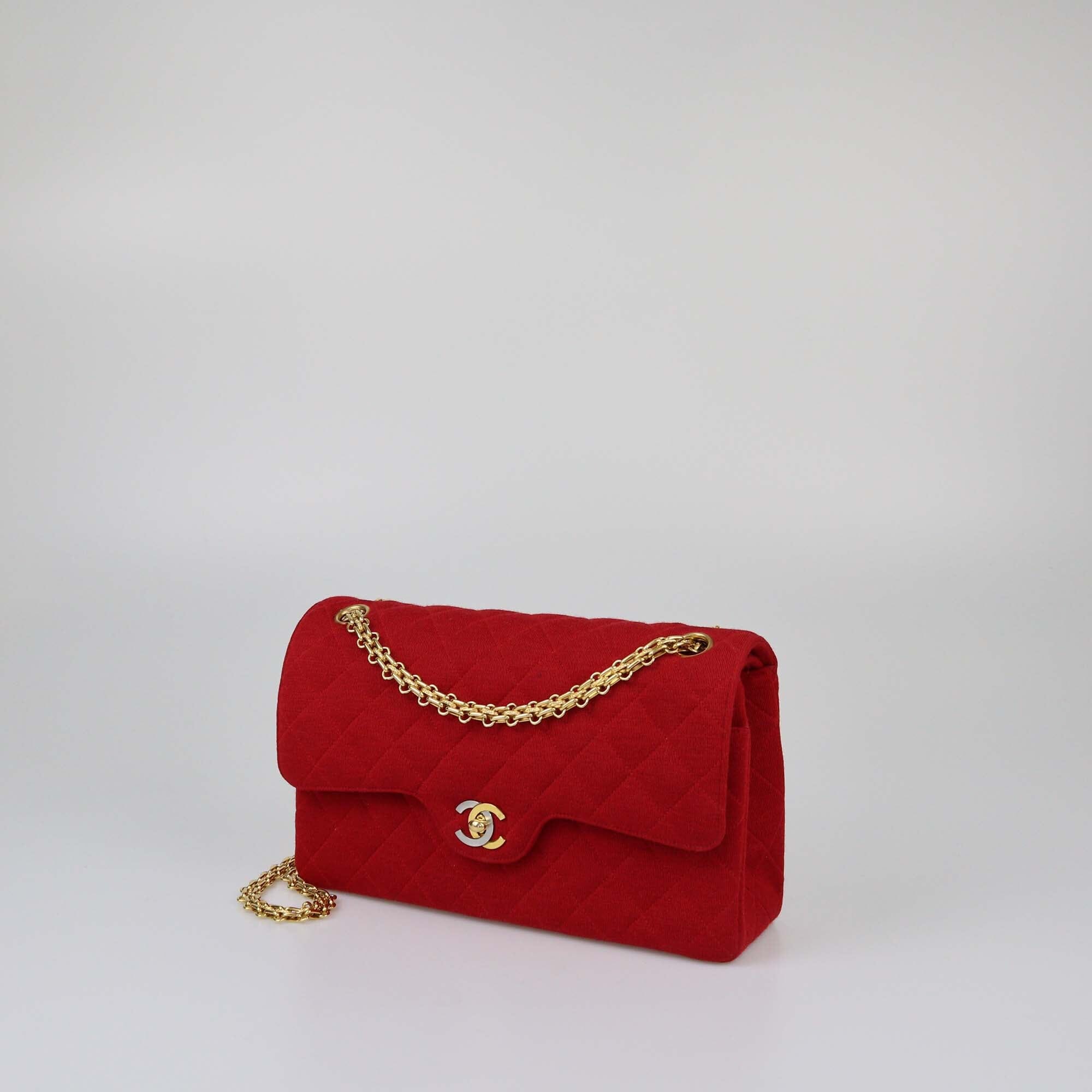 Chanel Red Quilted Medium Classic Flap Bag Womens Chanel 