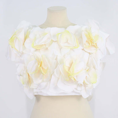 Acler White/Yellow 3D Floral Applique Jackhill Top