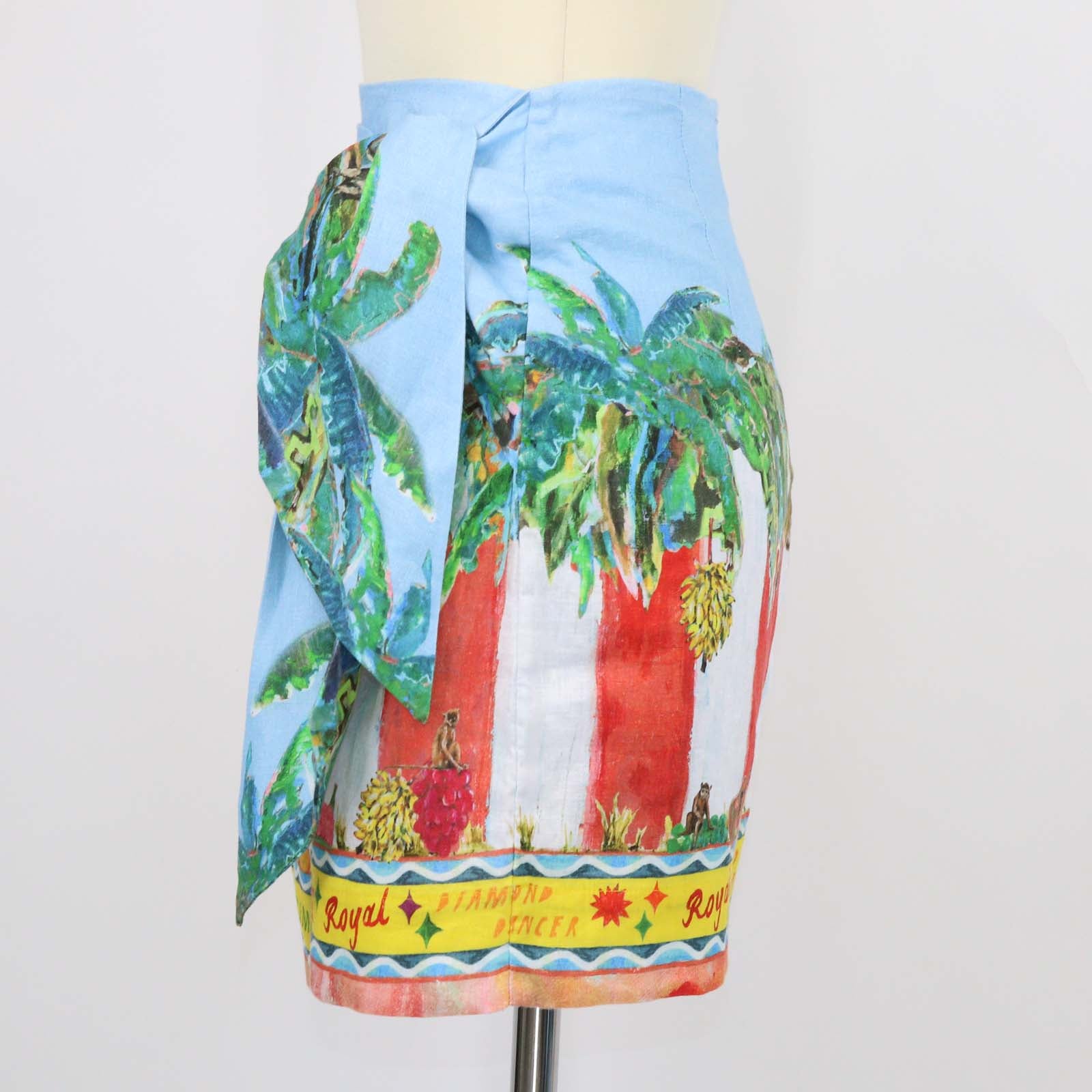 Alemais x Adam Lester Multicolor Linen All Aboard Wrap Skirt