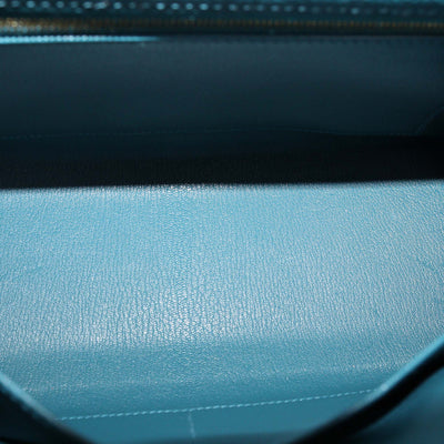 Hermes Bleu Roi Ostrich Gold Hardware Kelly Sellier 28 Bag