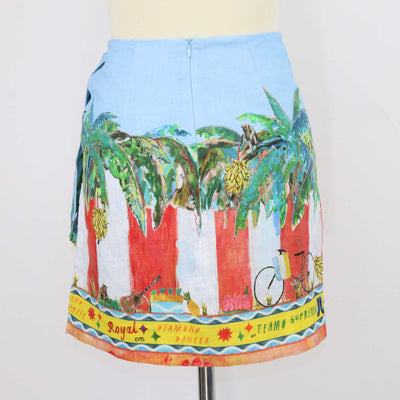 Alemais x Adam Lester Multicolor Linen All Aboard Wrap Skirt
