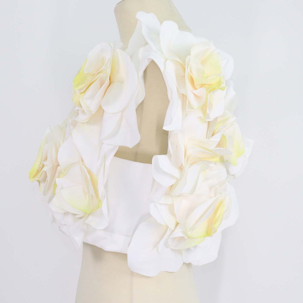 Acler White/Yellow 3D Floral Applique Jackhill Top