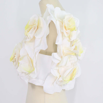 Acler White/Yellow 3D Floral Applique Jackhill Top