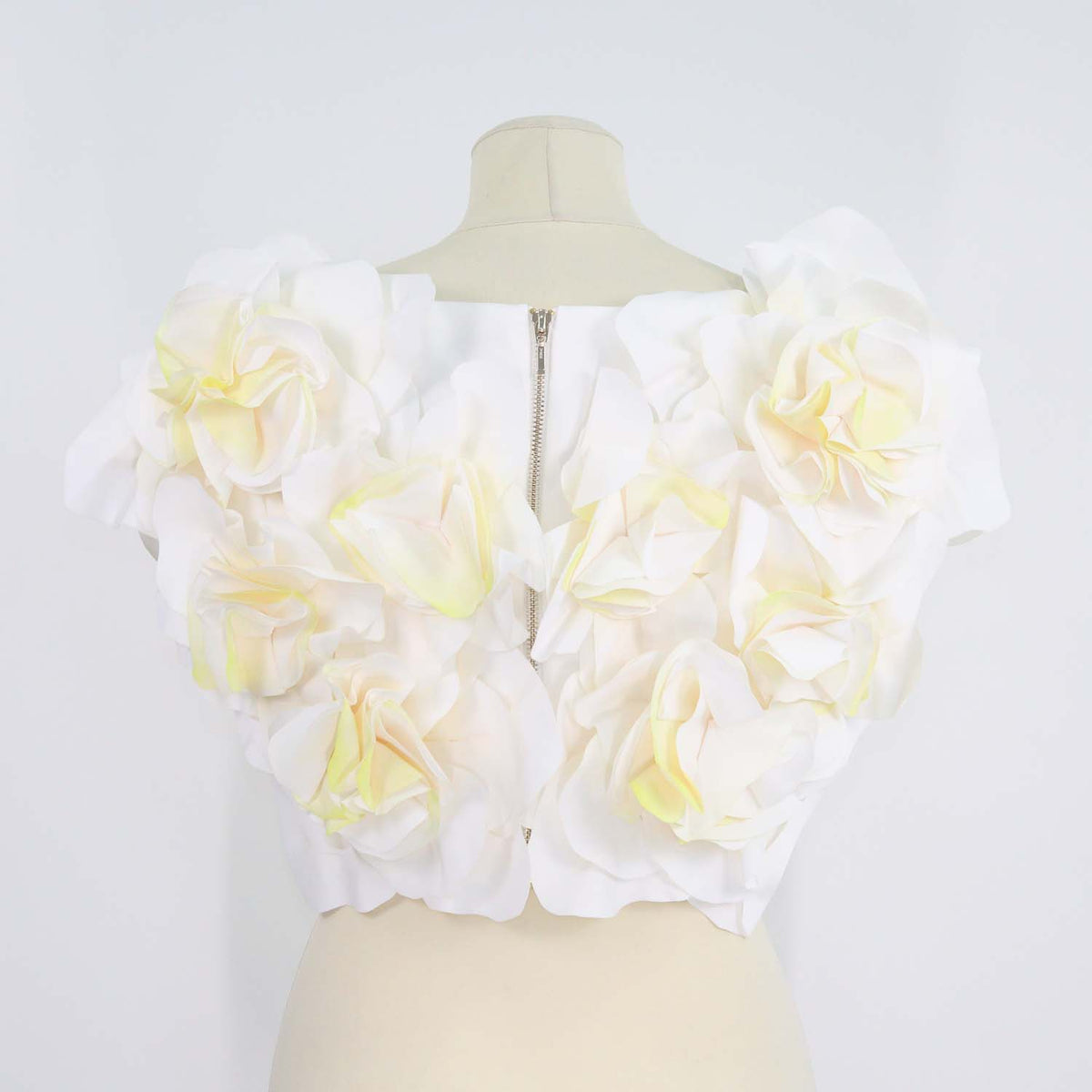 Acler White/Yellow 3D Floral Applique Jackhill Top