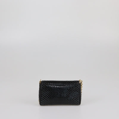 Dolce & Gabbana Black Water Snakeskin Crystal Embellished Shoulder Bag Womens Dolce & Gabbana 