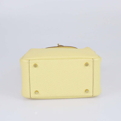 Hermes Jaune Poussin Clemence Mini Lindy Womens Hermes 