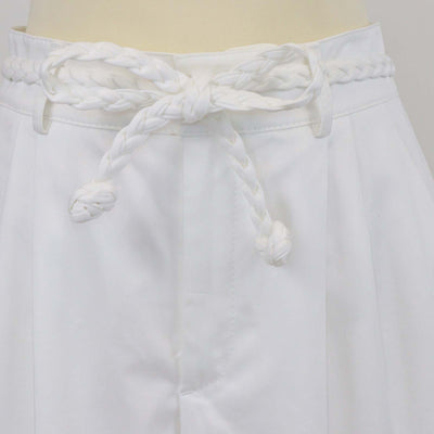 RED Valentino White Cotton Braided Belt Mini Short