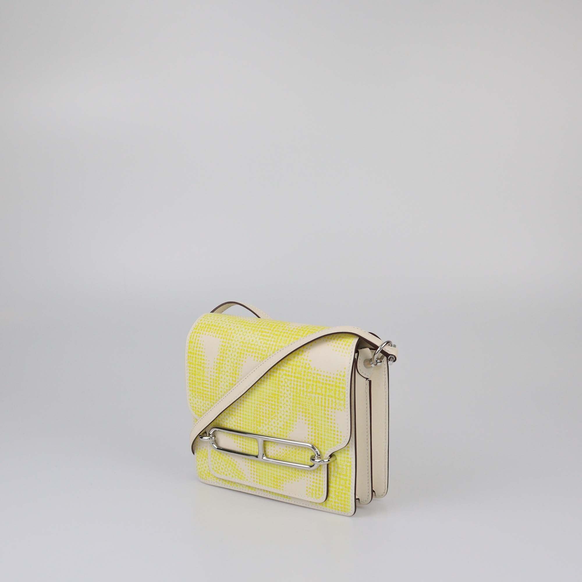 Hermes Nata/Lime/Jaune Bourgeon & Poussin Swift Mini Roulis Bag Womens Hermes 