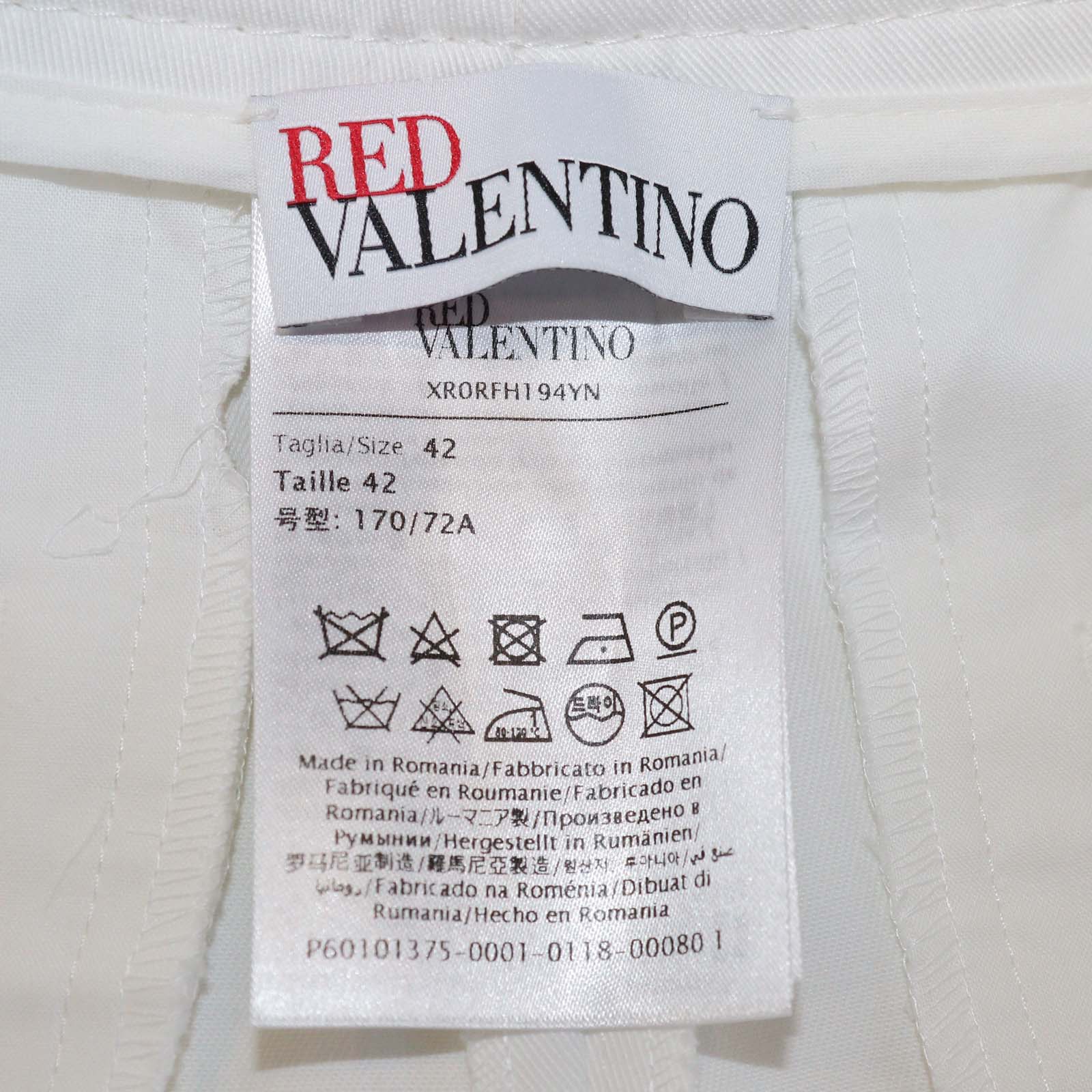 RED Valentino White Cotton Braided Belt Mini Short