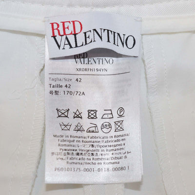 RED Valentino White Cotton Braided Belt Mini Short