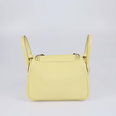 Hermes Jaune Poussin Clemence Mini Lindy Womens Hermes 
