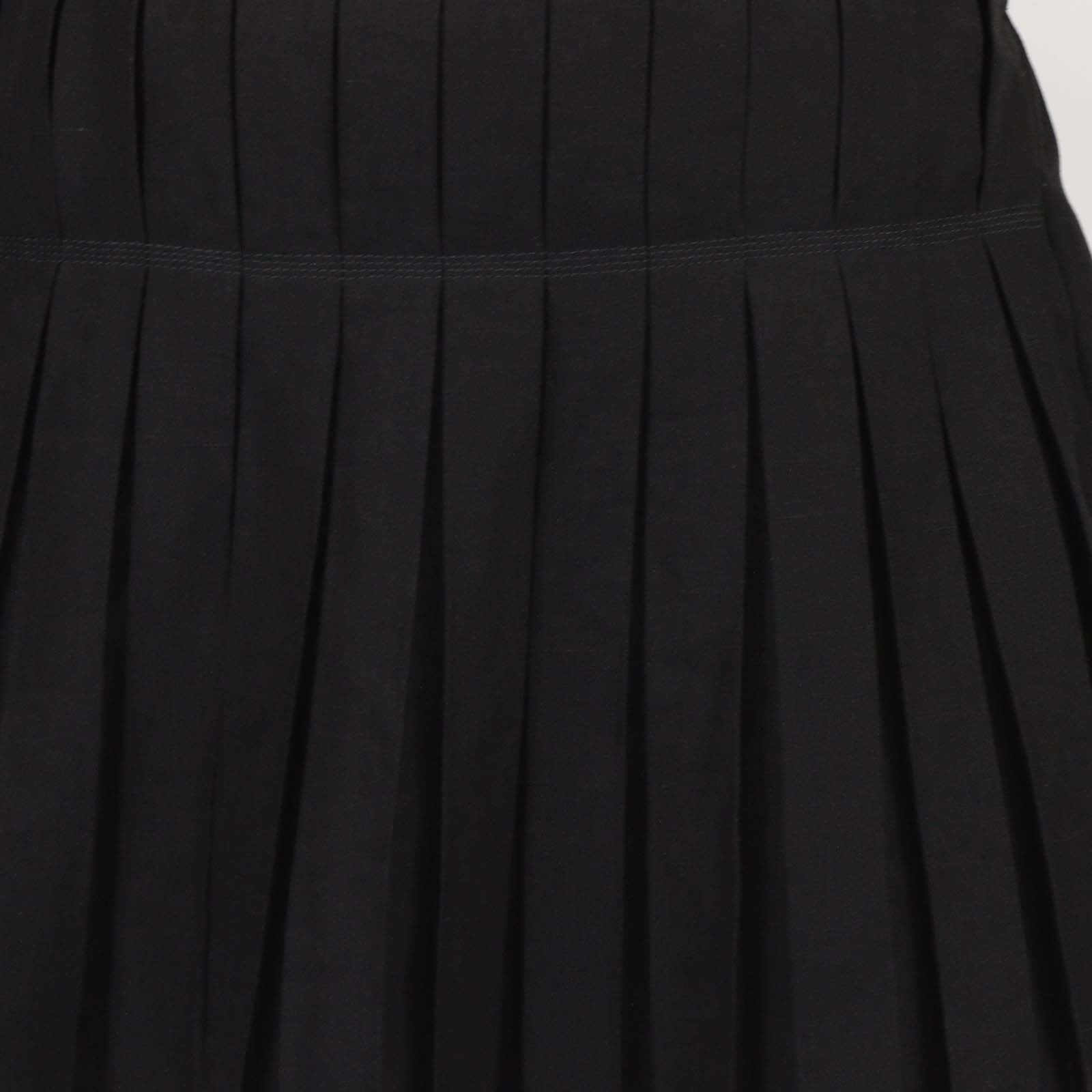 Loewe Black Linen Blend Paula's Ibiza Embellished Pleated Woven Skort