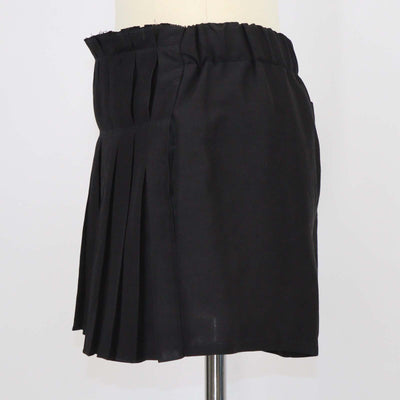 Loewe Black Linen Blend Paula's Ibiza Embellished Pleated Woven Skort