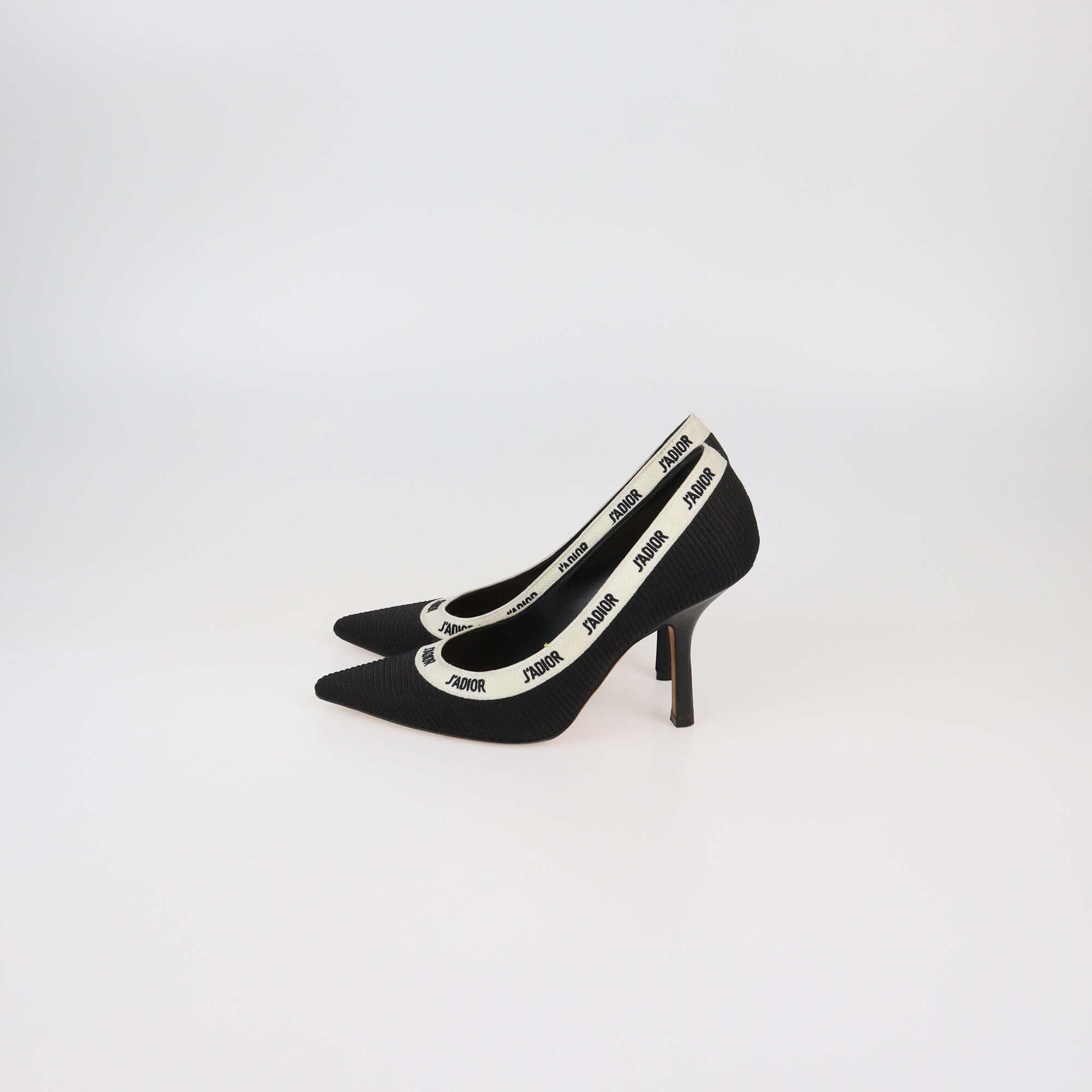 Christian Dior Black J'Adior Fabric Pointed Toe Pumps Womens Christian Dior 