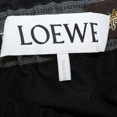 Loewe Black Linen Blend Paula's Ibiza Embellished Pleated Woven Skort