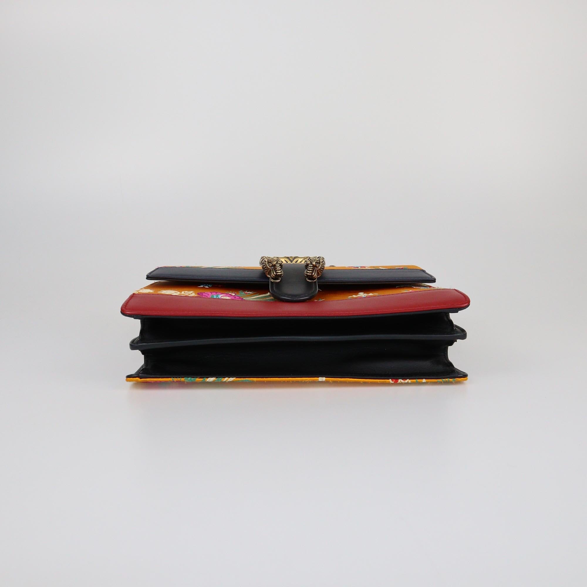 Gucci Multicolor Tokyo Embroidered Dionysus Medium Bamboo Top Handle Bag Womens Gucci 