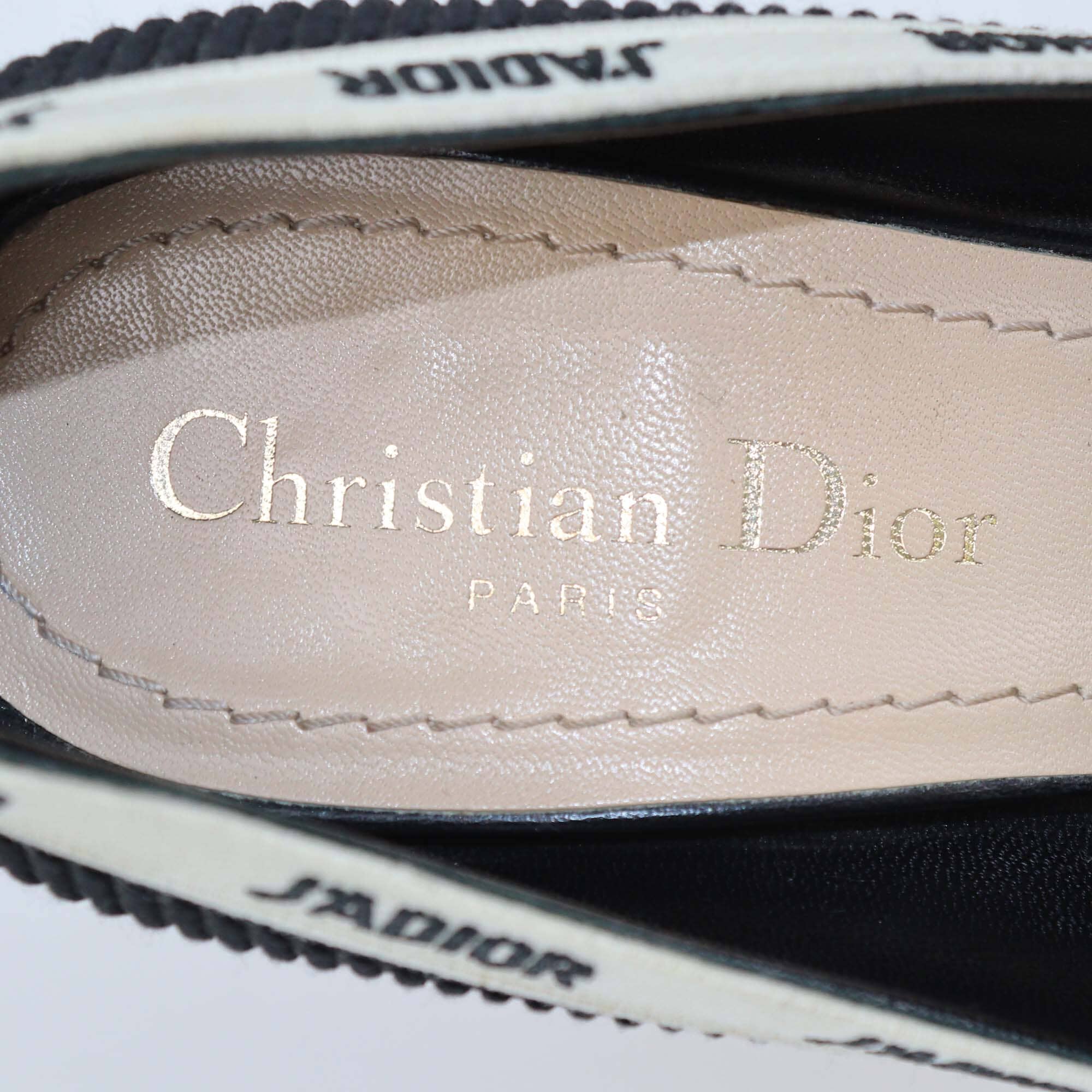 Christian Dior Black J'Adior Fabric Pointed Toe Pumps Womens Christian Dior 