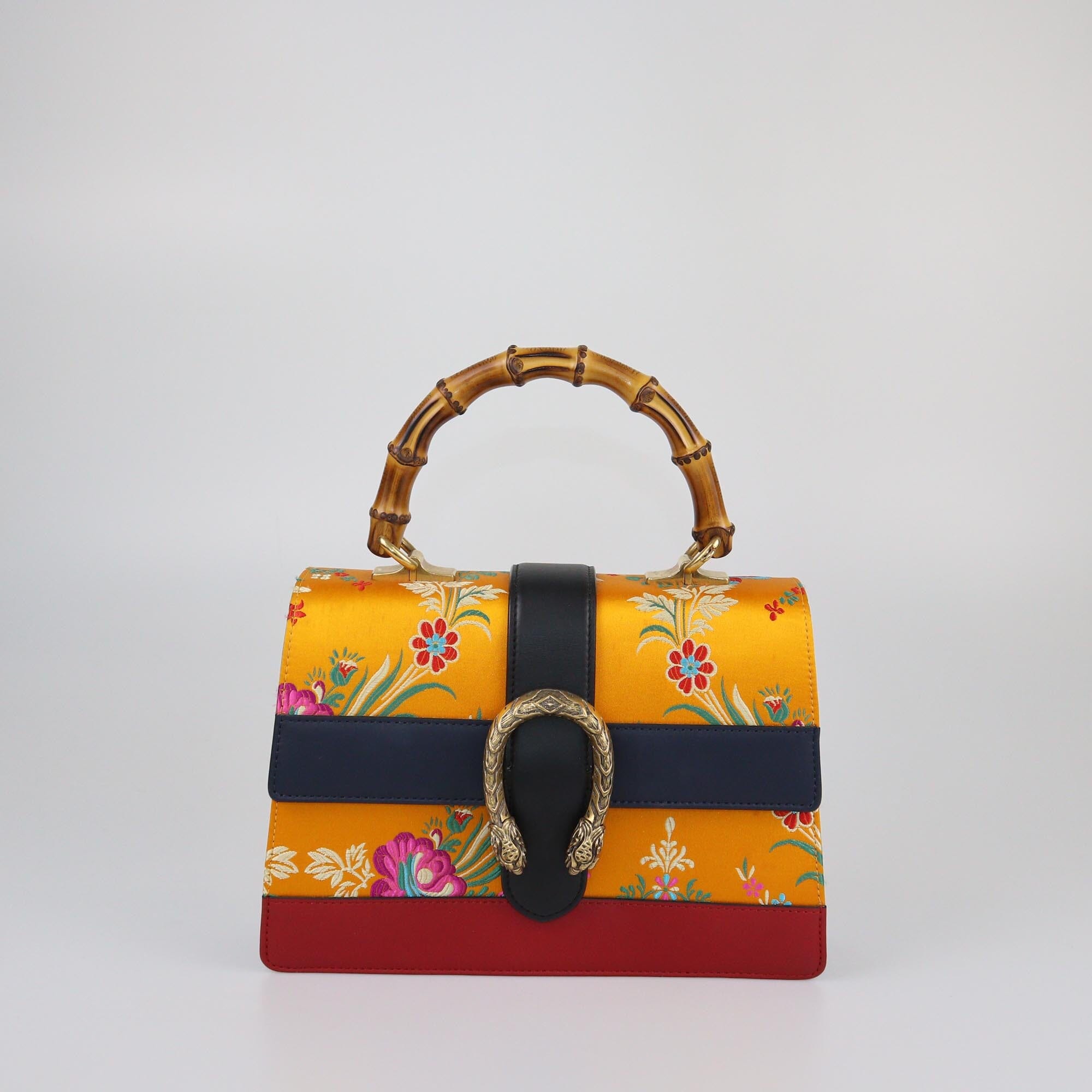 Gucci Multicolor Tokyo Embroidered Dionysus Medium Bamboo Top Handle Bag Womens Gucci 
