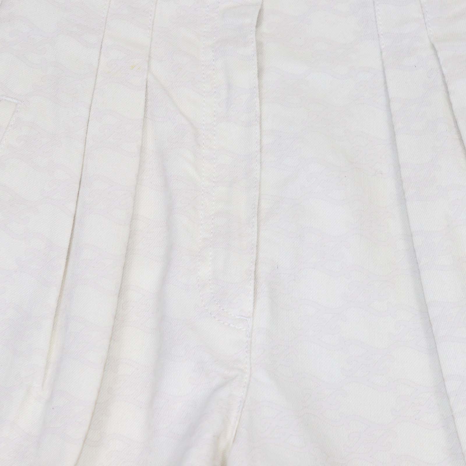 Fendi Off White Denim FF Printed High Rise Short