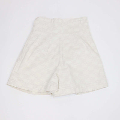 Fendi Off White Denim FF Printed High Rise Short