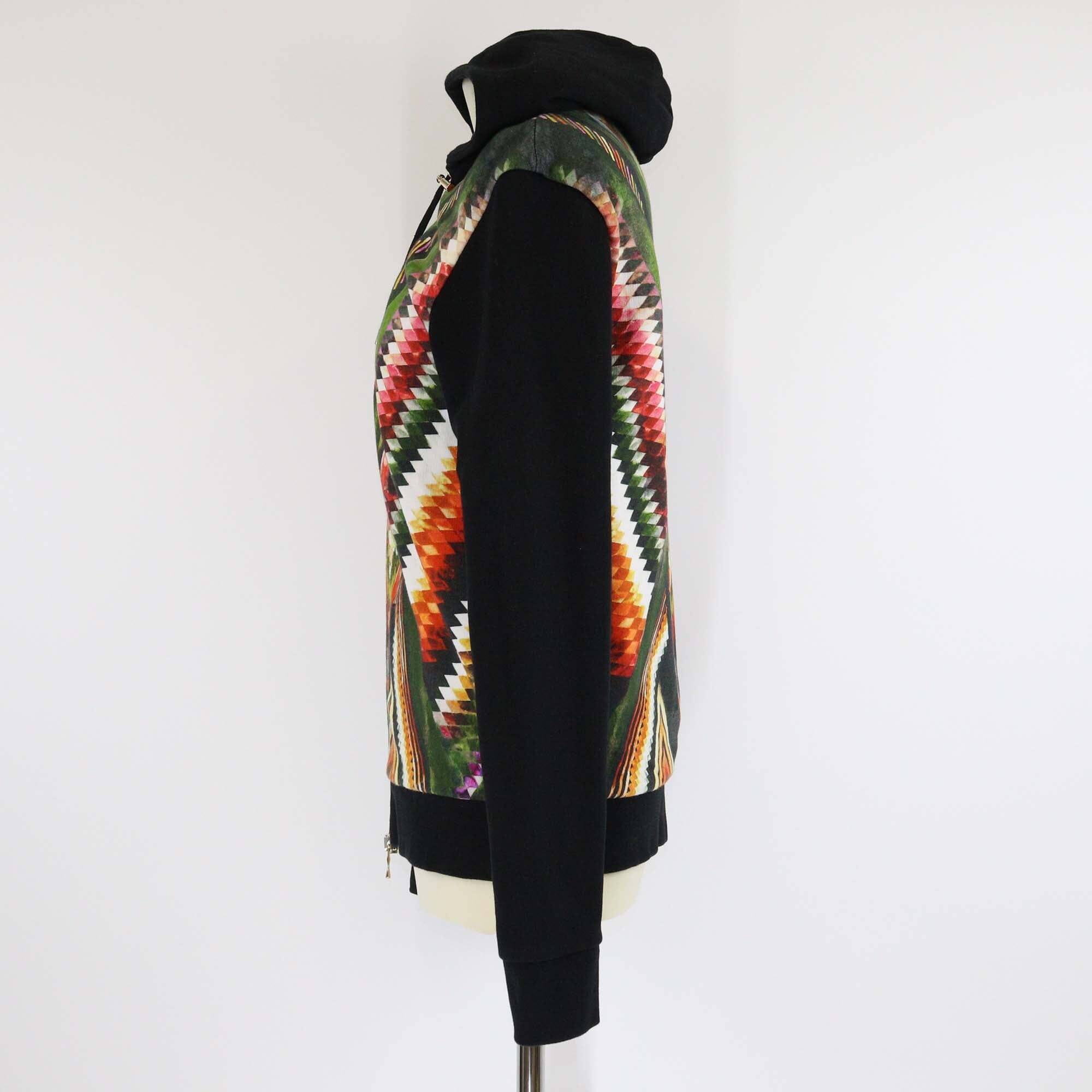 Balmain Multicolor Geometric Aztec Print Zip Up Hooded Cotton Jacket Mens Balmain 