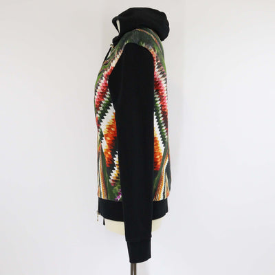 Balmain Multicolor Geometric Aztec Print Zip Up Hooded Cotton Jacket Mens Balmain 