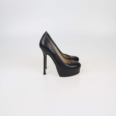 Yves Saint Laurent Black Leather Tribtoo Platform Pumps Womens Saint Laurent 