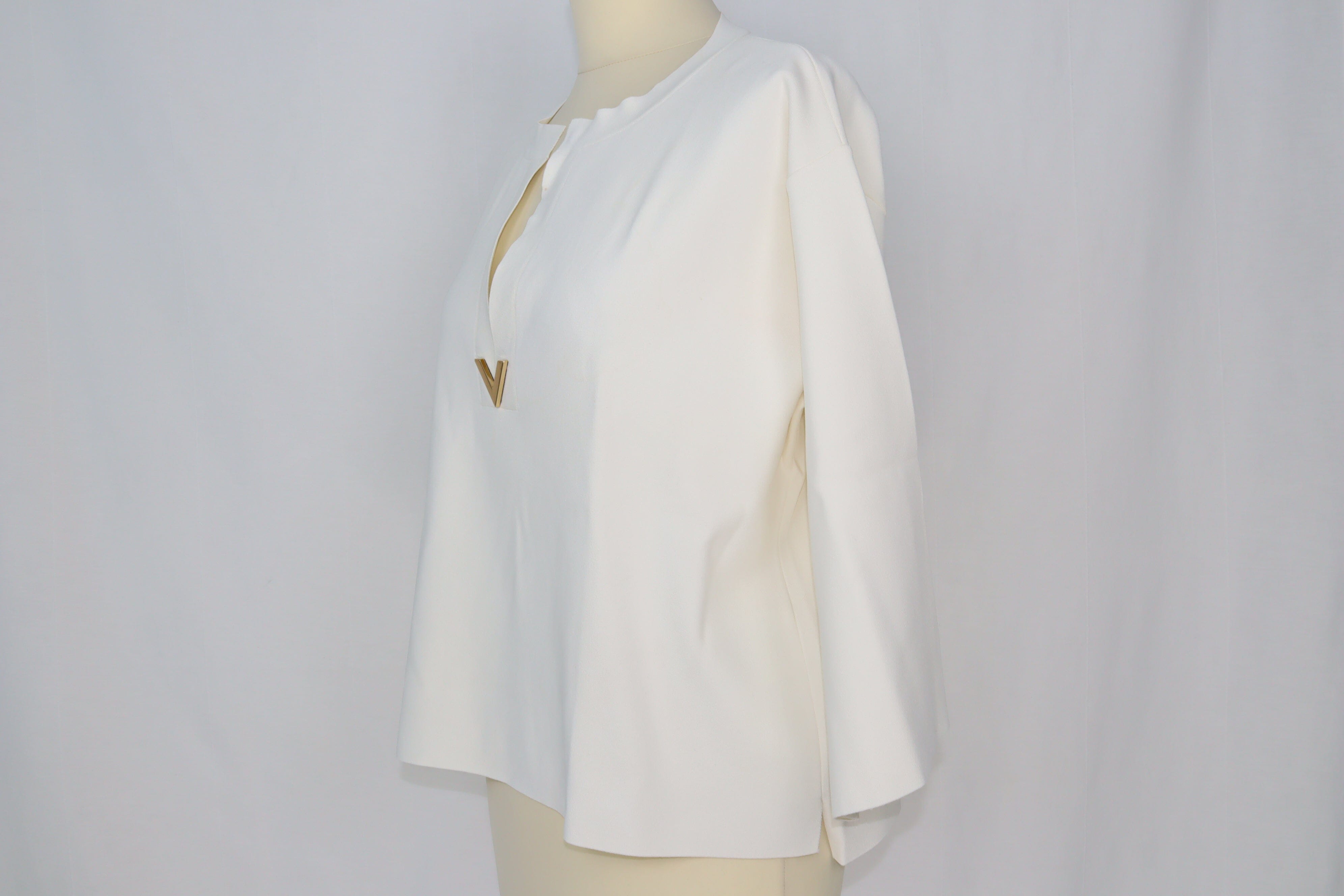 White VLogo Knit Short Tunic Clothing Valentino 