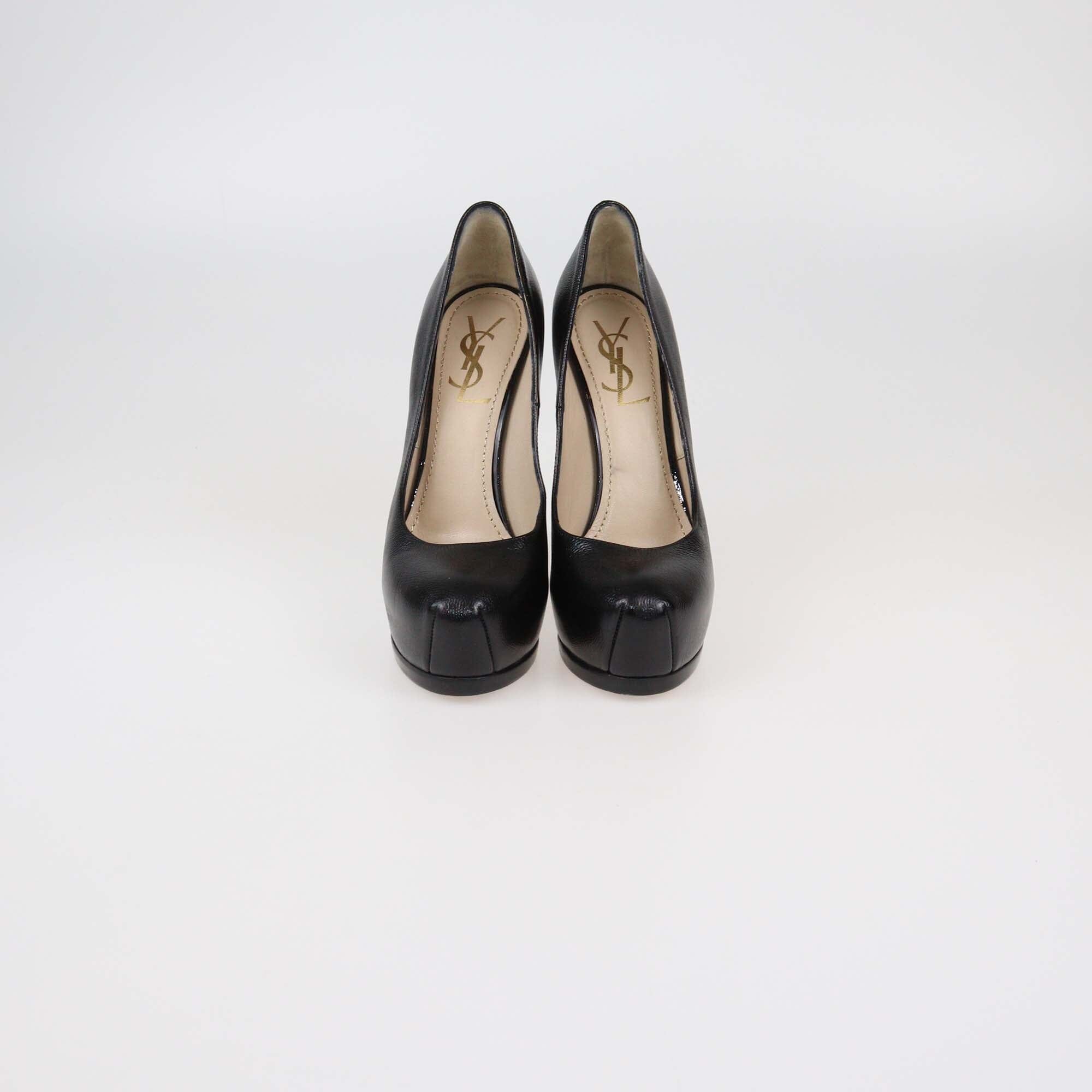 Yves Saint Laurent Black Leather Tribtoo Platform Pumps Womens Saint Laurent 