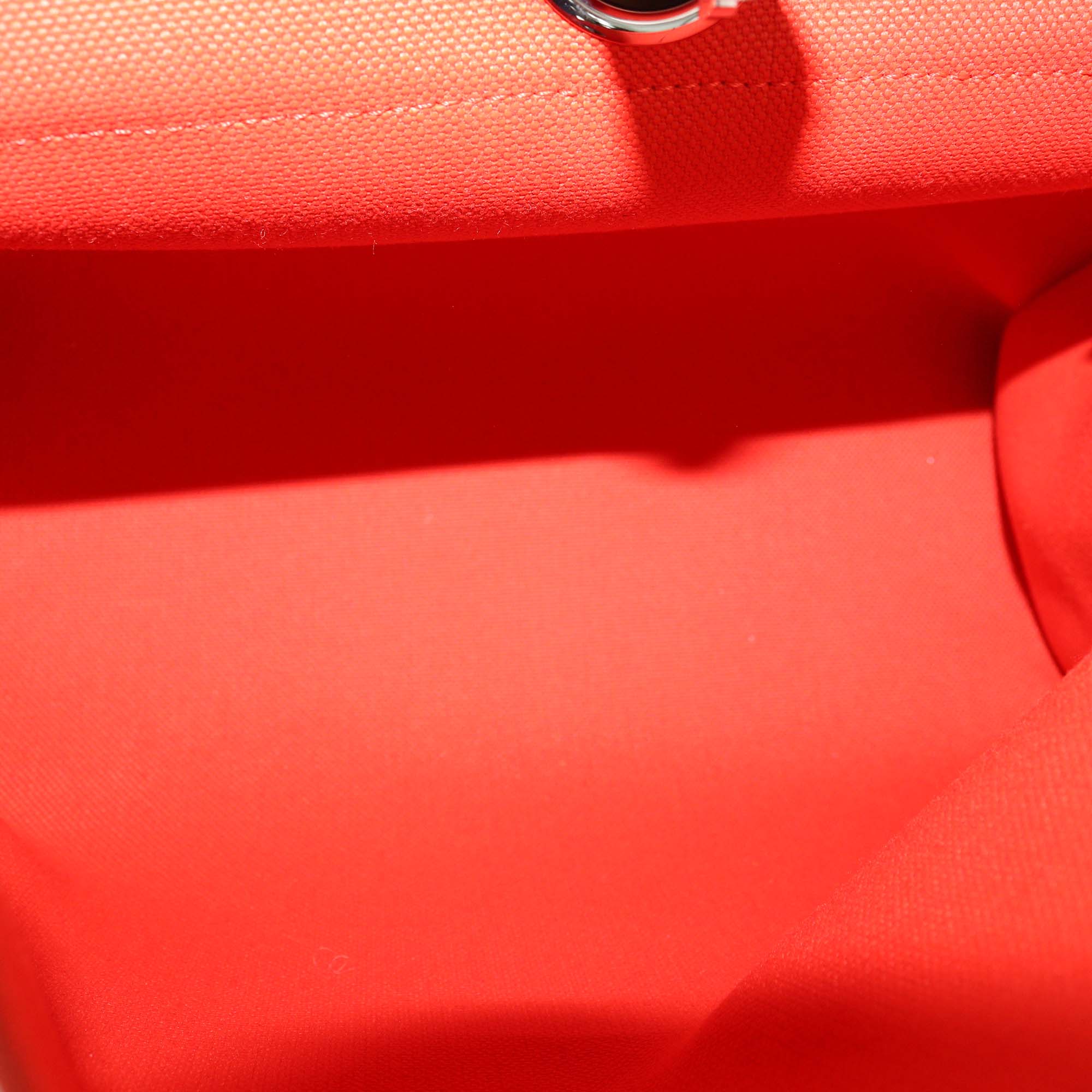 Hermes Orange/Naturel Sable Canvas and Vache Hunter Leather Herbag Zip 31 Bag