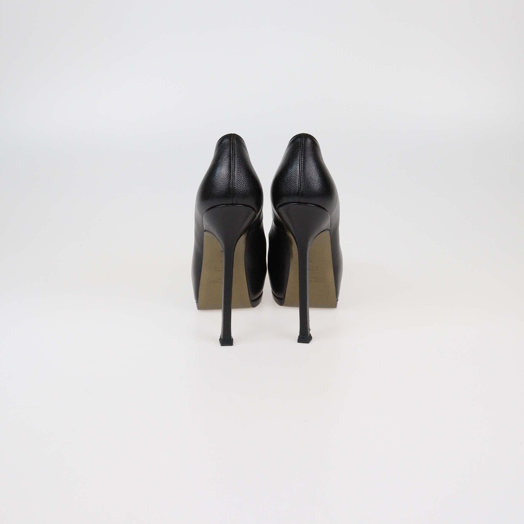 Yves Saint Laurent Black Leather Tribtoo Platform Pumps Womens Saint Laurent 