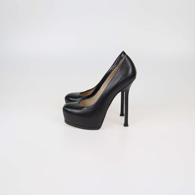 Yves Saint Laurent Black Leather Tribtoo Platform Pumps Womens Saint Laurent 