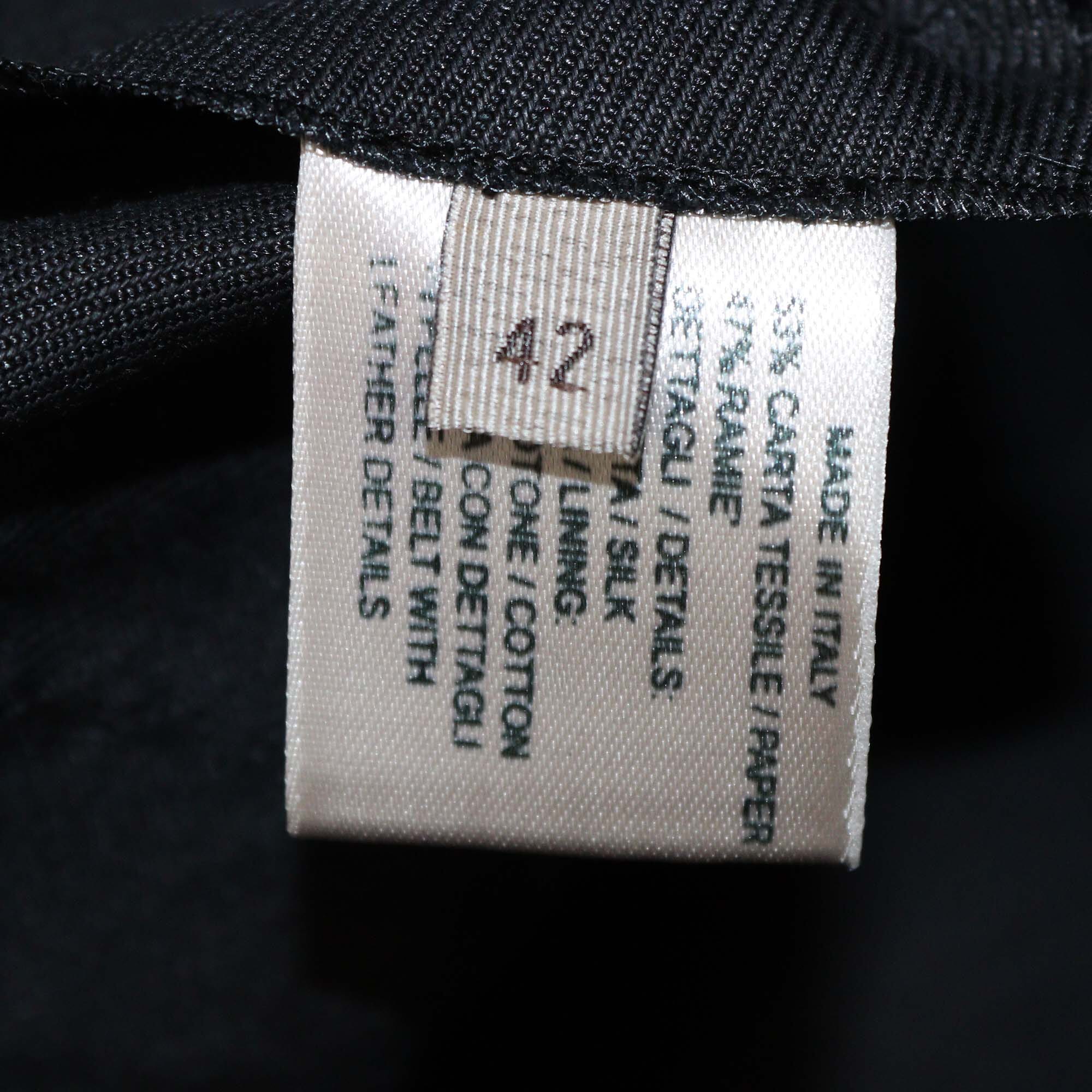 Bottega Veneta Black Ramie Blended Pleated Belted Midi Skirt Womens Bottega Veneta 
