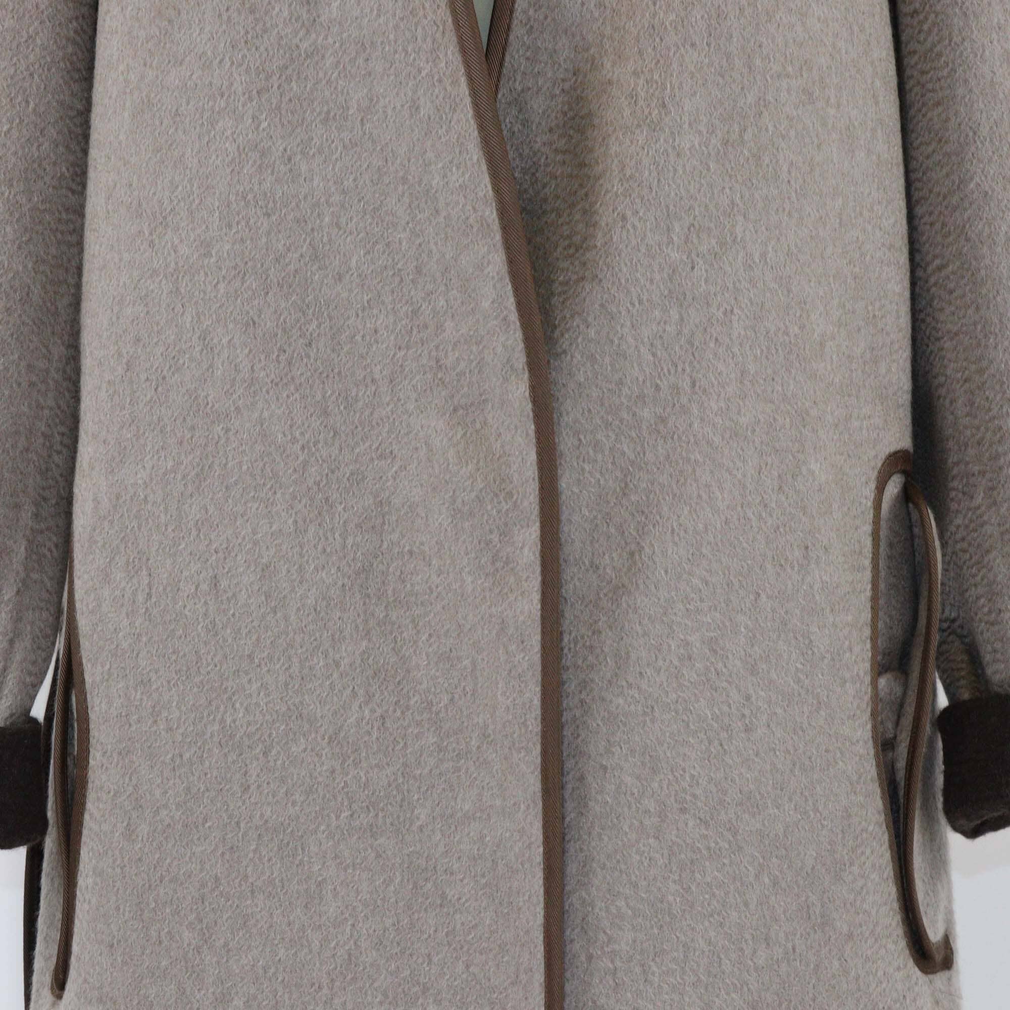 Maison Margiela Brown/Grey Cashmere Open Long Coat Womens Maison Margiela 