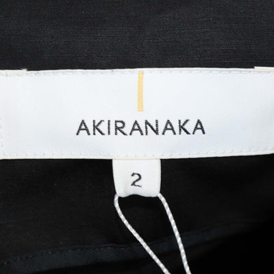 Akiranaka Black Linen & Cotton Off Shoulder Midi Dress