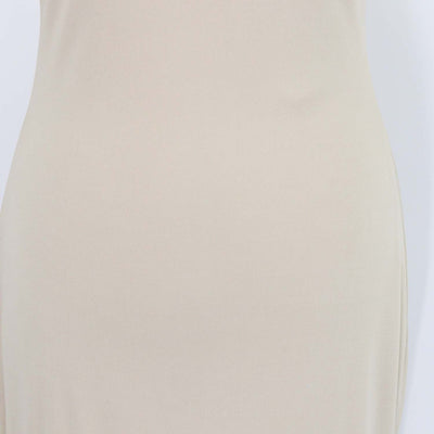 Ralph Lauren Collection Beige Blend Viscose Leather Halterneck Maxi Dress