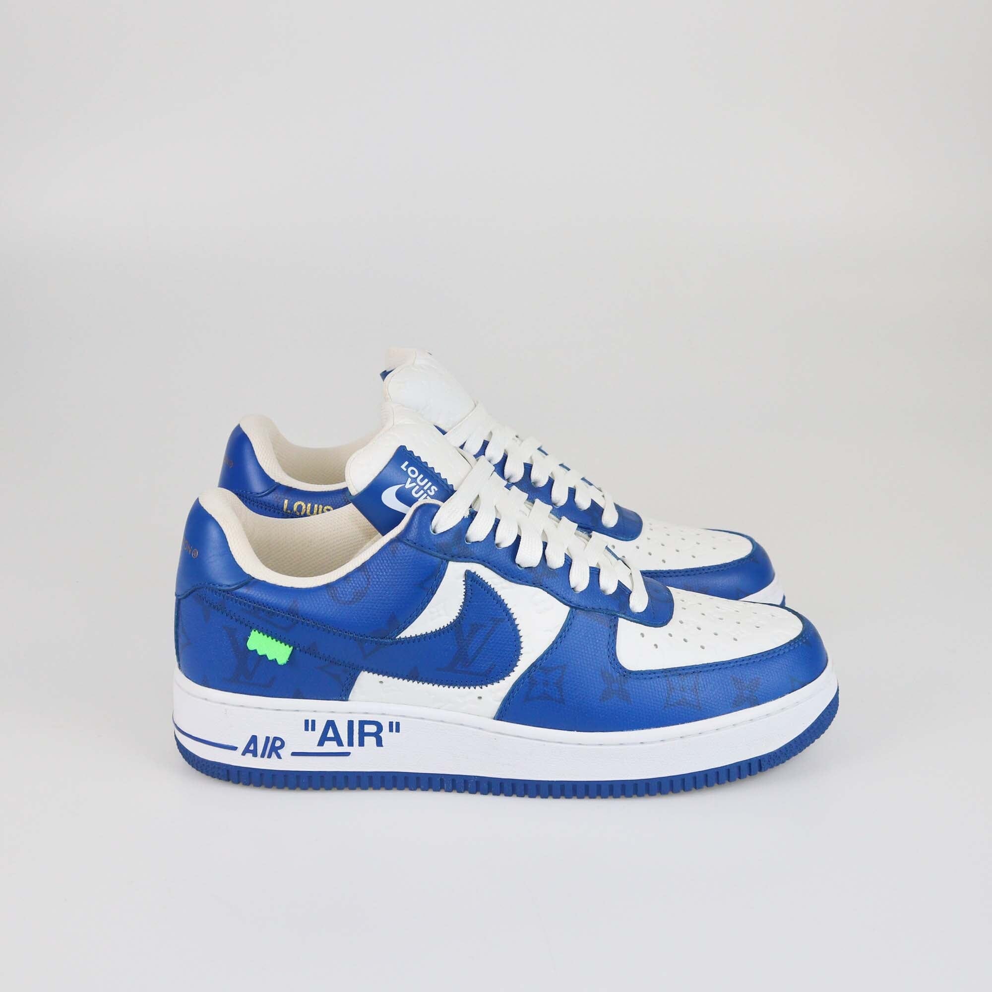 Louis Vuitton x Nike White Royal Air Force 1 Sneakers Mens Louis Vuitton x Nike 