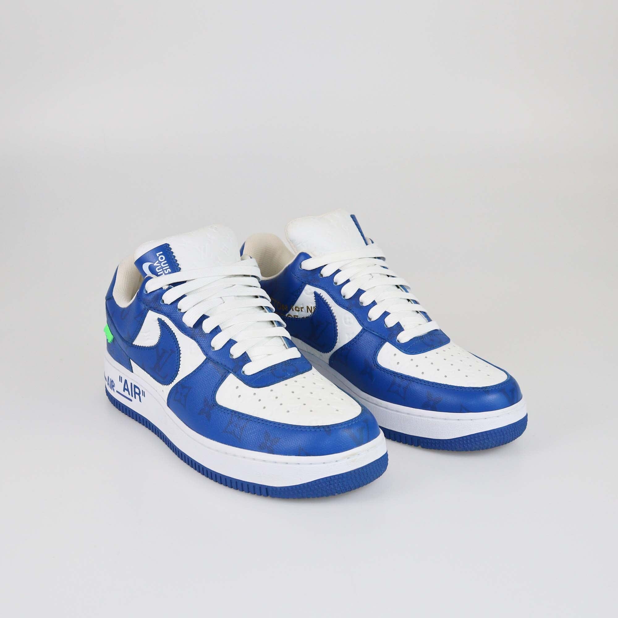 Louis Vuitton x Nike White Royal Air Force 1 Sneakers Mens Louis Vuitton x Nike 