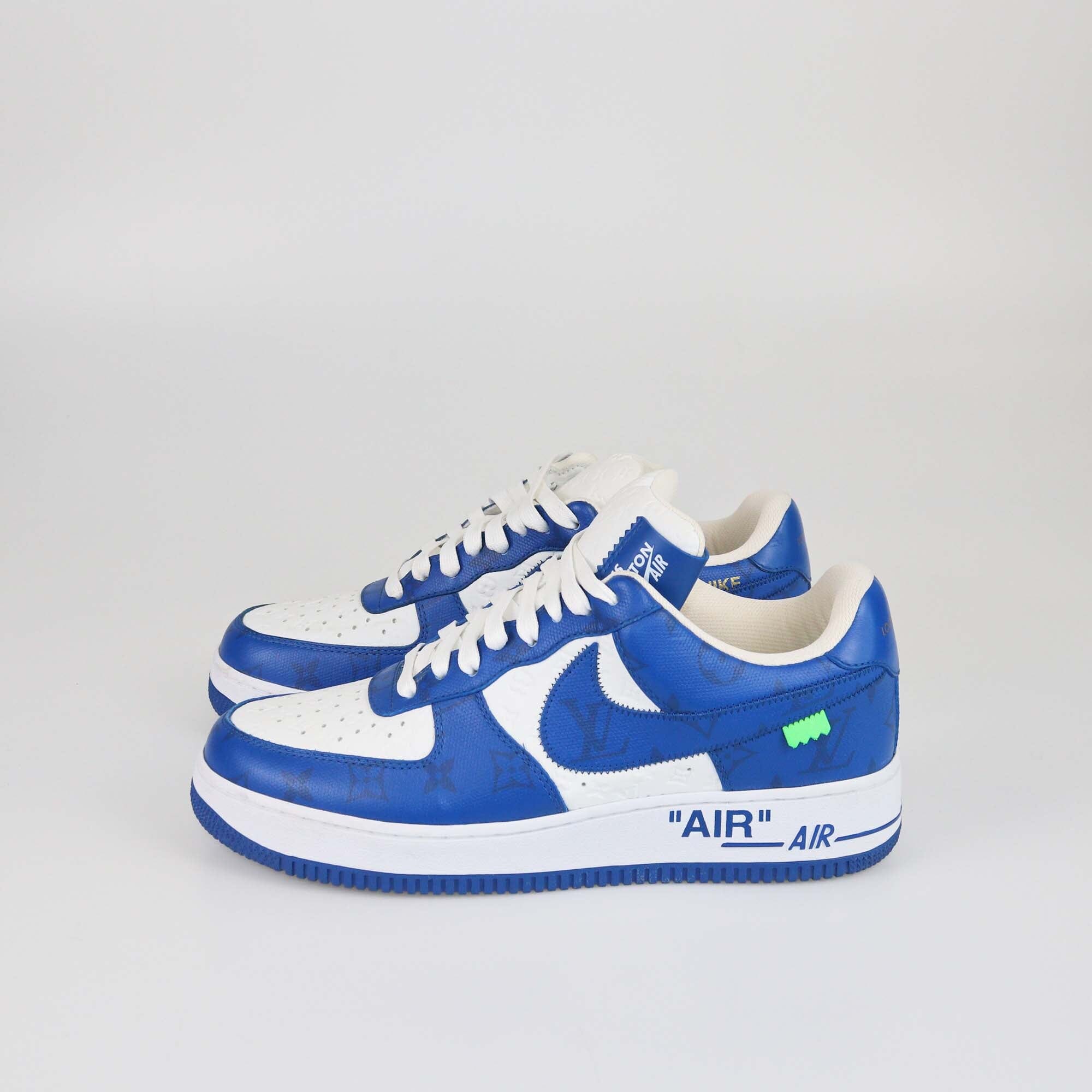 Louis Vuitton x Nike White Royal Air Force 1 Sneakers Mens Louis Vuitton x Nike 