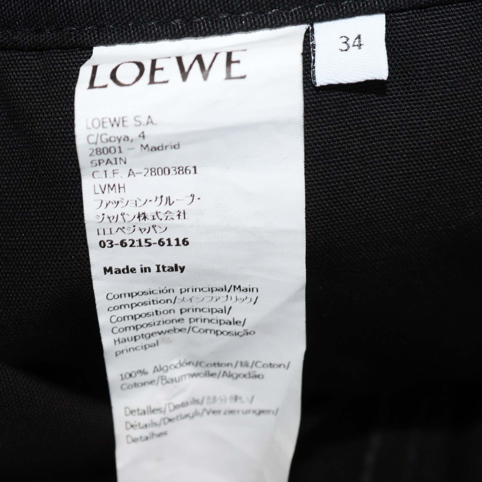 Loewe Black Cotton Pantaloni Cargo Pants
