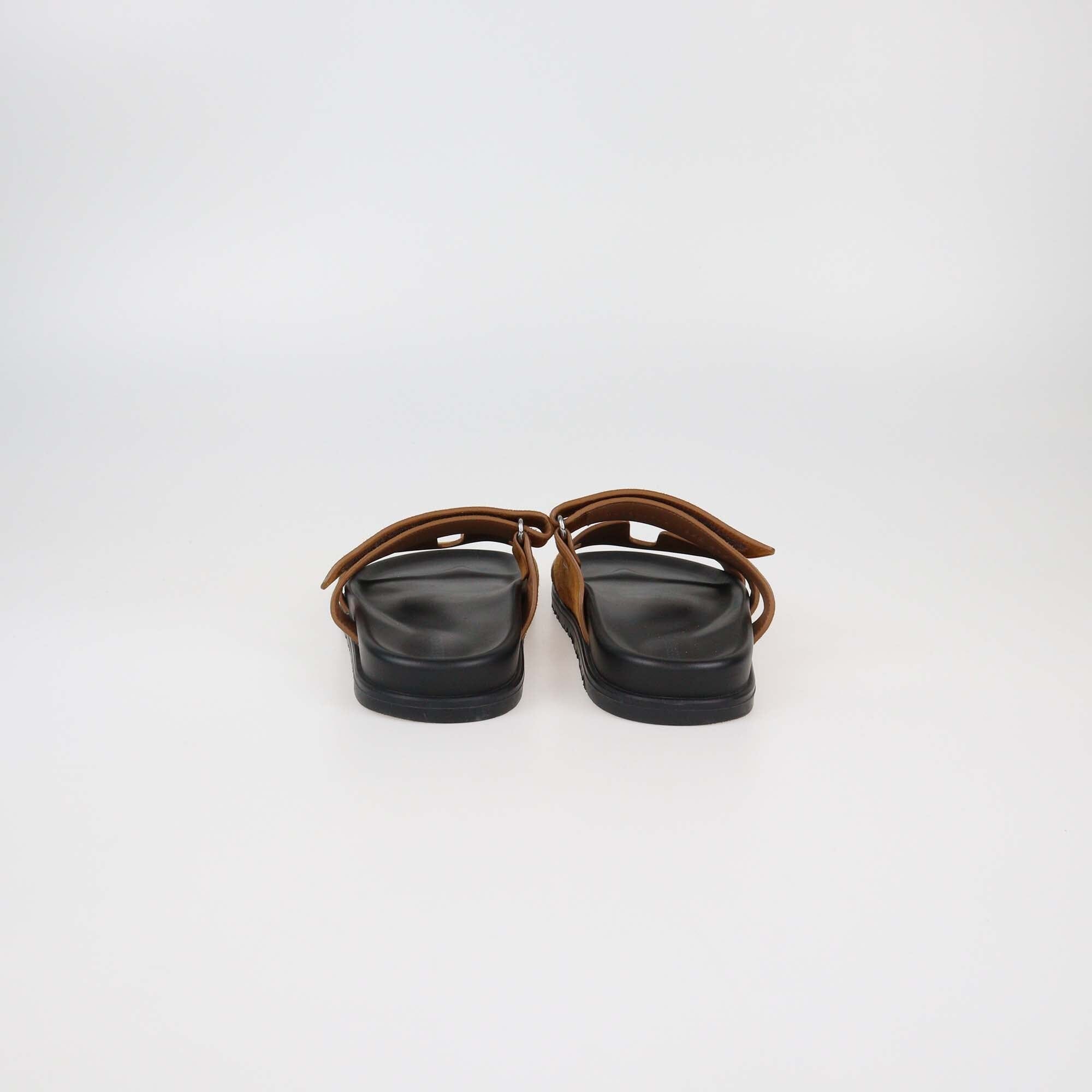 Hermes Naturel Suede Chypre Sandals Womens Hermes 