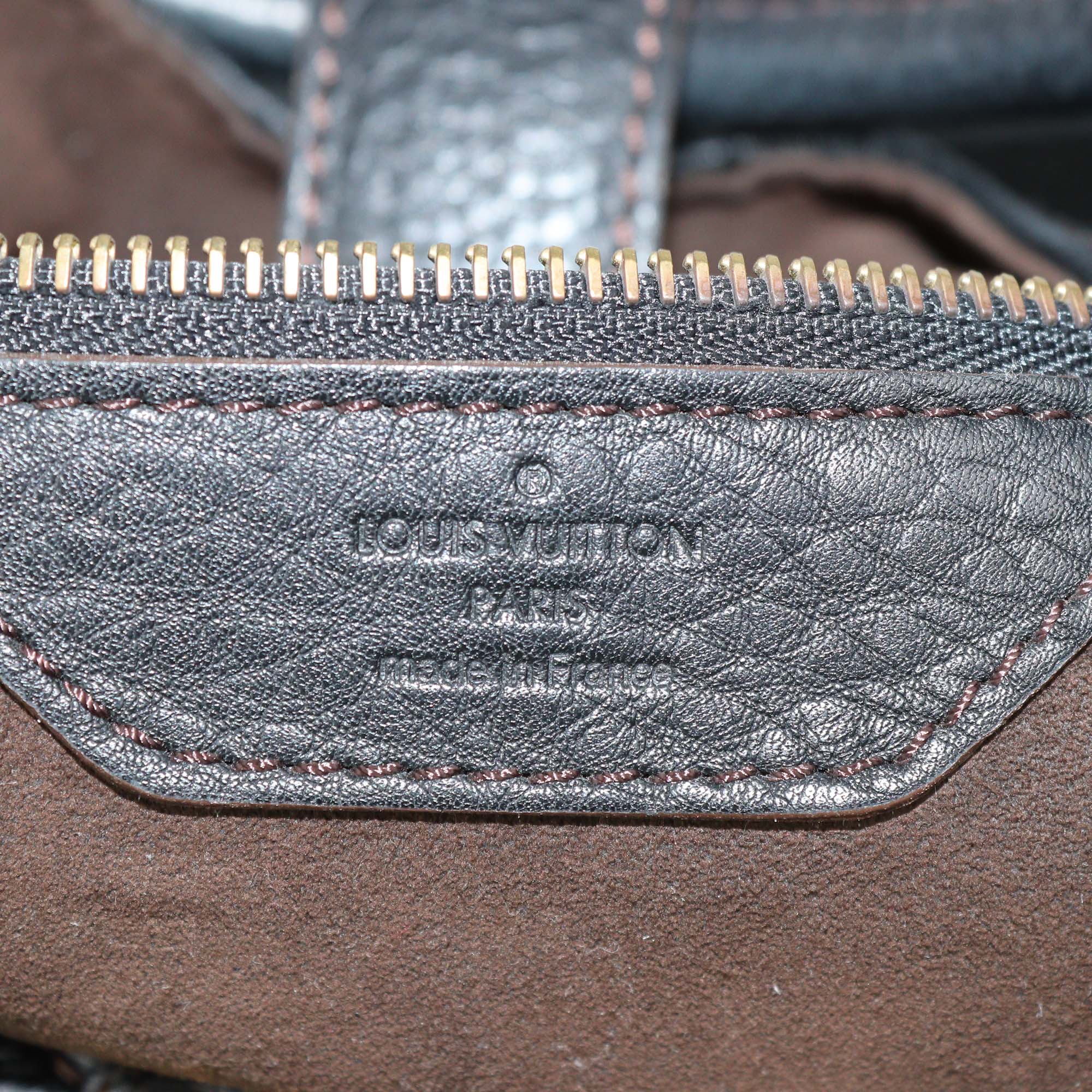 Louis Vuitton Black Monogram Mahina Leather XL Surya Bag