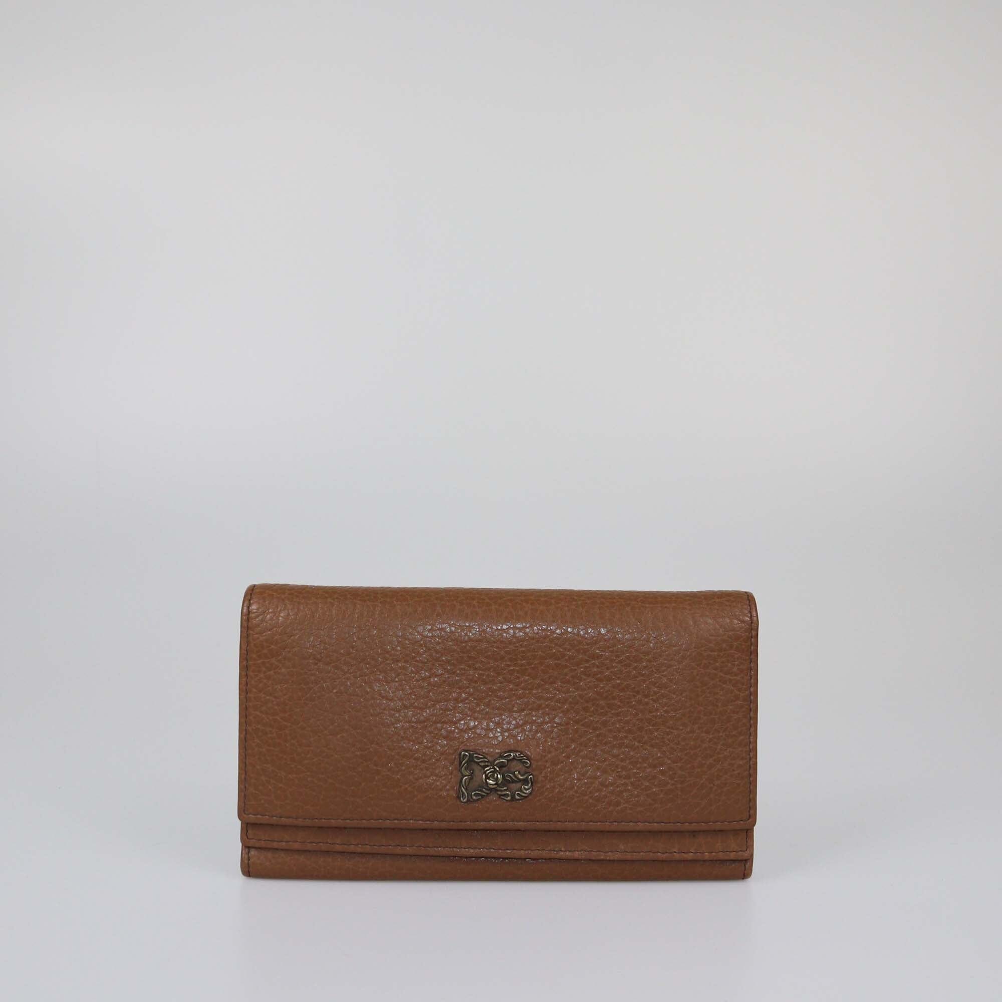 Dolce & Gabbana Brown Double Flap Continental Wallet Womens Dolce & Gabbana 