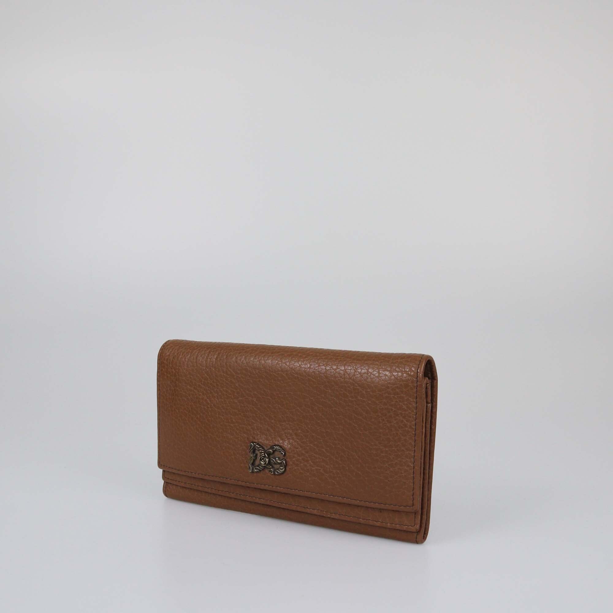 Dolce & Gabbana Brown Double Flap Continental Wallet Womens Dolce & Gabbana 